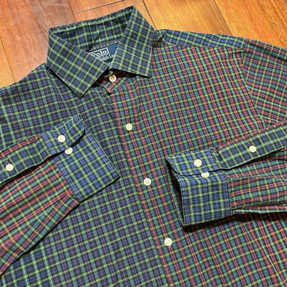 Vintage Polo Ralph Lauren Shirt Mens Large 16 Colorblock Regent Classic Y2K
